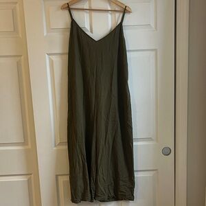 Ali Golden Olive Green V-Neck Jumpsuit
